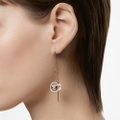 Swarovski Hollow drop earrings, Long, White, Rose gold-tone plated