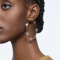 Swarovski Constella hoop earrings, Round cut, Medium, White, Shiny?gold-tone plated