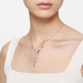 Swarovski Lilia Y necklace, Butterfly, White, Rose gold-tone plated
