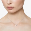 Swarovski Attract necklace, Square cut, White, Rhodium plated