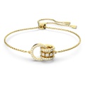 Swarovski Further bracelet, Interlocking loop, White, Gold-tone plated