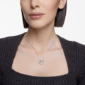 Swarovski Una pendant, Heart, Medium, White, Rhodium plated