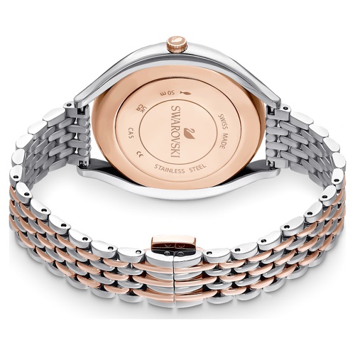 스와로브스키 Swarovski Crystalline Aura watch, Swiss Made, Metal bracelet, Rose gold tone, Mixed metal finish