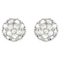 Swarovski Euphoria stud earrings, Round shape, White, Rhodium plated