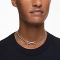 Swarovski Dextera necklace, Pave, Mixed links, White, Rhodium plated