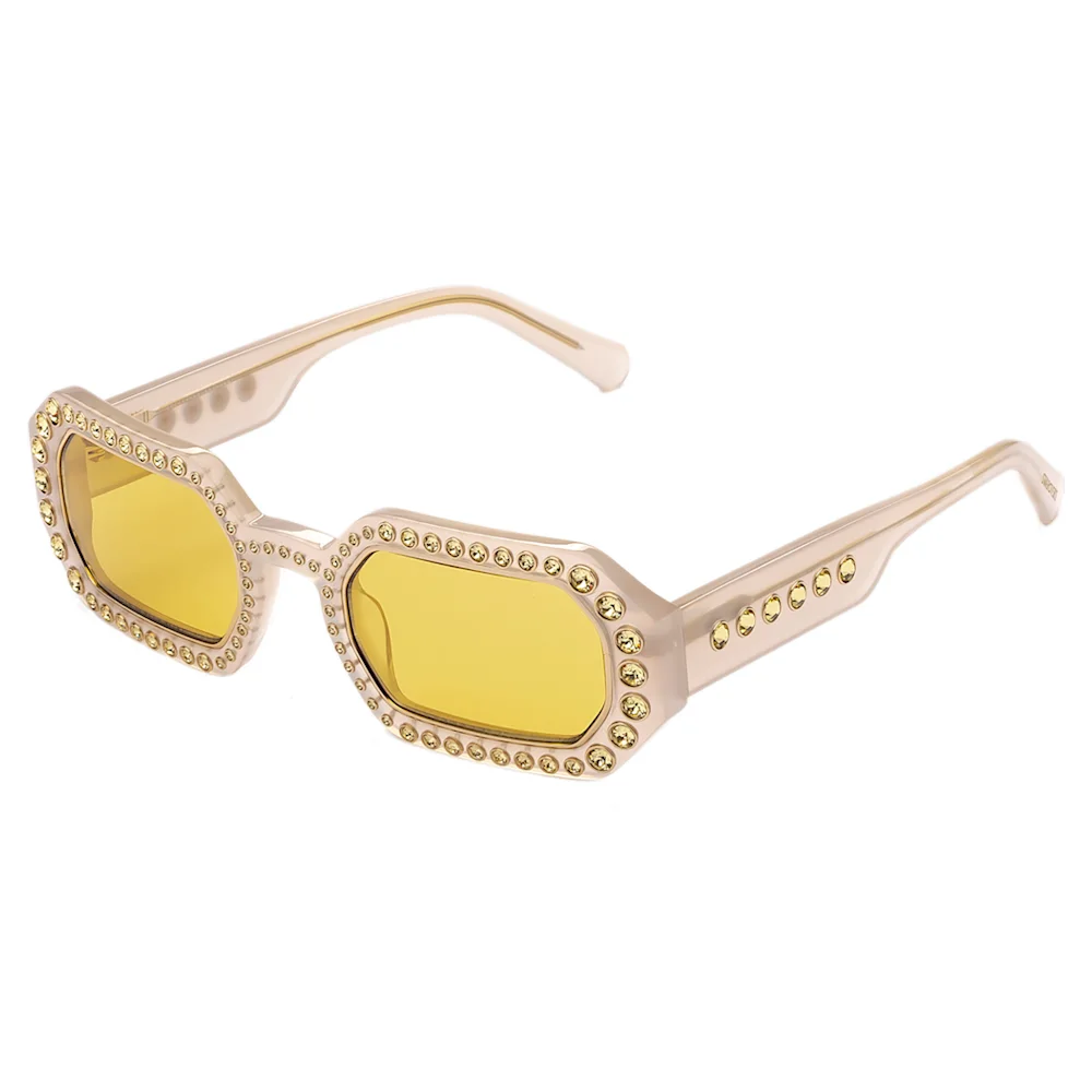 스와로브스키 Swarovski Sunglasses, Octagon shape, Pave, SK0345 21J, Yellow