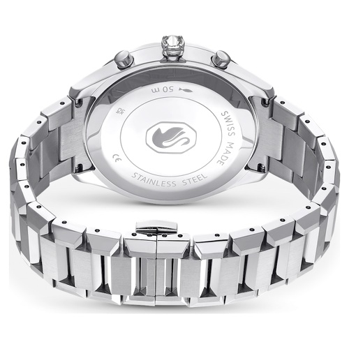 스와로브스키 Swarovski 39mm watch, Swiss Made, Metal bracelet, Silver tone, Stainless steel
