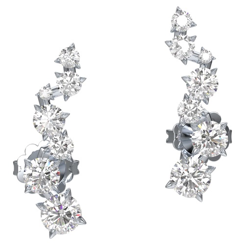 스와로브스키 Swarovski Intimate ear cuffs, Diamond TCW 1.10 carat, 14K white gold