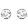 Swarovski Solitaire stud earrings, Round cut, White, Rhodium plated