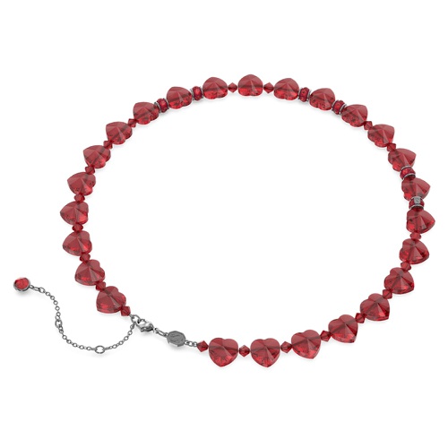 스와로브스키 Swarovski Somnia necklace, Mixed cuts, Heart, Red, Ruthenium plated