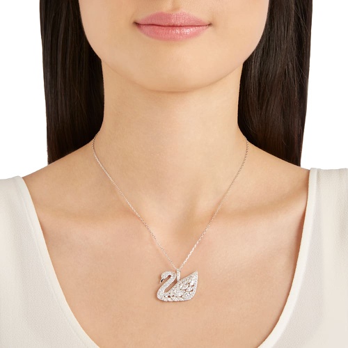 스와로브스키 Swarovski Swan Lake pendant, Swan, White, Rhodium plated