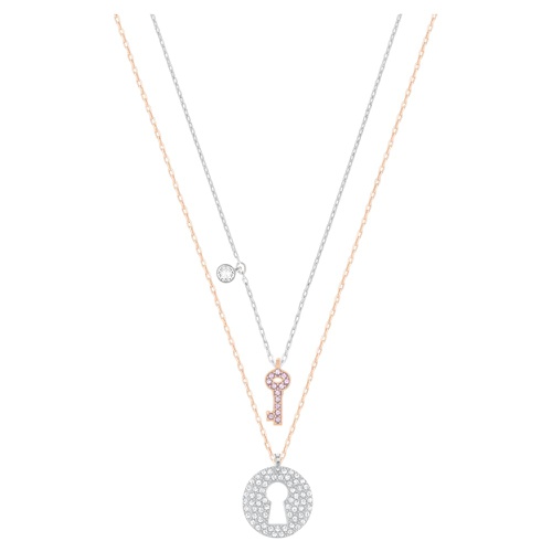 스와로브스키 Swarovski Crystal Wishes pendant, Set (2), Key, Pink, Mixed metal finish