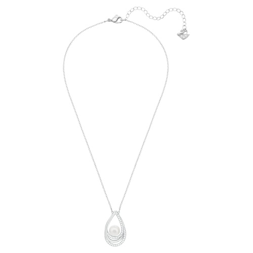 스와로브스키 Swarovski Free pendant, White, Rhodium plated