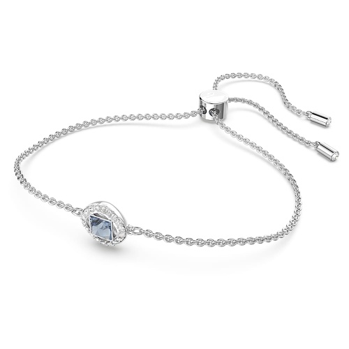 스와로브스키 Swarovski Angelic bracelet, Square cut, Blue, Rhodium plated