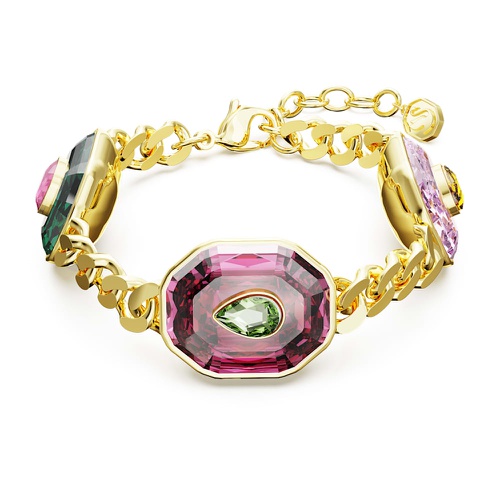 스와로브스키 Swarovski Chroma bracelet, Mixed cuts, Multicolored, Gold-tone plated