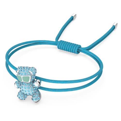 스와로브스키 Swarovski Teddy bracelet, Bear, Blue, Rhodium plated