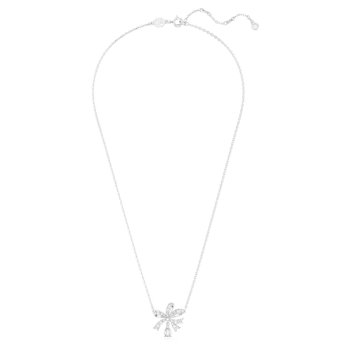스와로브스키 Swarovski Volta necklace, Bow, Small, White, Rhodium plated