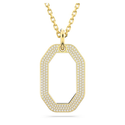 스와로브스키 Swarovski Dextera pendant, Octagon shape, Medium, White, Gold-tone plated