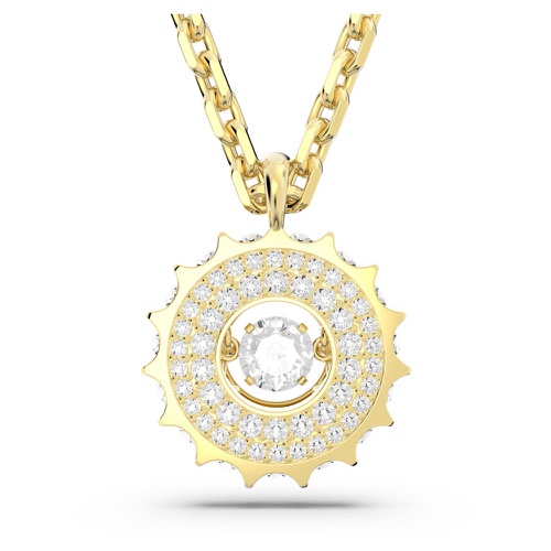 스와로브스키 Swarovski Rota pendant, Mixed round cuts, White, Gold-tone plated