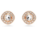 Swarovski Angelic Square stud earrings, Square cut, White, Rose gold-tone plated