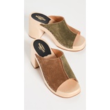 Swedish Hasbeens Suede Combo Clogs