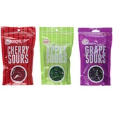 Sweets Sours Candy Balls 3 Flavor Variety Bundle: (1) Sweets Sour Cherry Balls, (1) Sweets Sour Apple Balls, and (1) Sweets Sour Grape Balls, 7 Oz. Ea. (3 Bags Total)