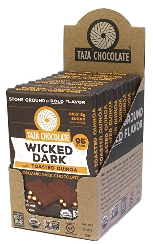  Taza Chocolate Organic Amaze Bar 80% Stone Ground, Cacao Crunch, 2.5 Ounce (10 Count), Vegan