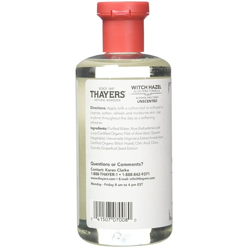  Thayers Alcohol-free Unscented Witch Hazel and Aloe Vera Formula Toner 12 oz. (Pack of 2)
