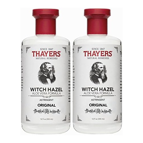 Thayers Witch Hazel with Aloe Vera, Original Astringent, 12 Fl Oz (Pack of 2)