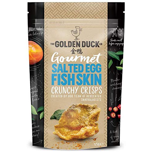  THE GOLDEN DUCK CO The Golden Duck Gourmet Salted Egg Yolk Fish Skin Crisps Chips