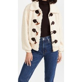 THE GREAT. The Sueded Toggle Sherpa Coat