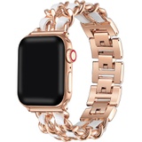 The Posh Tech Leather Woven Chain Apple Watch Bracelet_ROSE GOLD