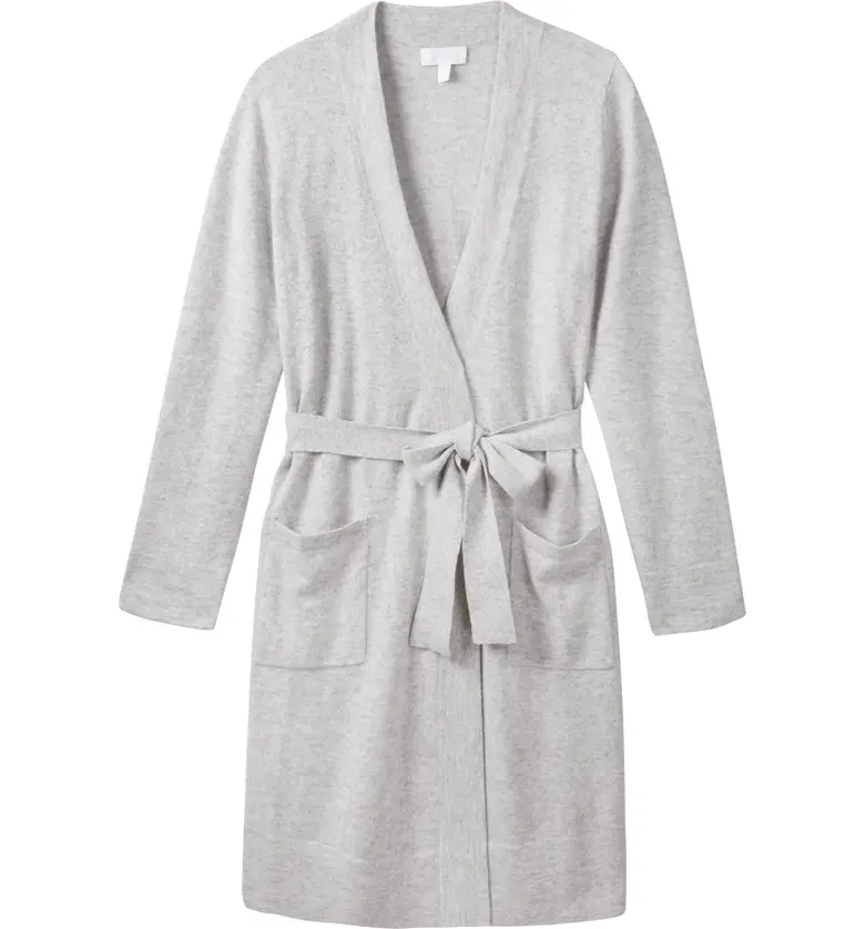  The White Company Short Cashmere Robe_PALE GREY MARL