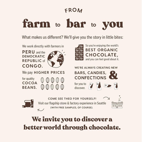  Theo Chocolate Coconut Organic Dark Chocolate Bar, 70% Cacao, 6 Pack | Vegan Chocolate, Fair Trade