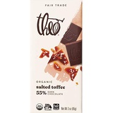 Theo Chocolate Salted Toffee Organic Dark Chocolate Bar, 55% Cacao, 12 Pack | Fair Trade