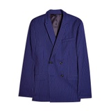 NAVY SUPER SKINNY PINSTRIPE DOUBLE BREASTED SUIT BLAZER WITH PEAK LAPELS