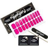 TOUGH GIRLS | Nail Polish Strips | 20 Stylish Strips | Brighter, Thicker, Tougher | Includes Cuticle Stick, Nail File & Nail Wipes (Hot Pink)