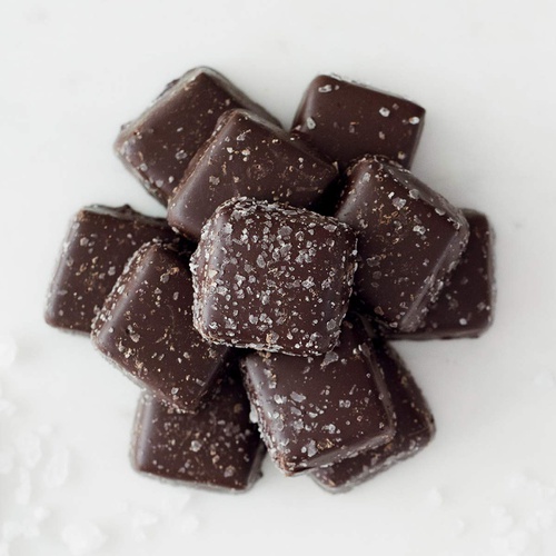  Taras Small Batch Chocolate Covered Sea Salt Soft Caramels, Dark, 62 Ounce, (Pack of 2)
