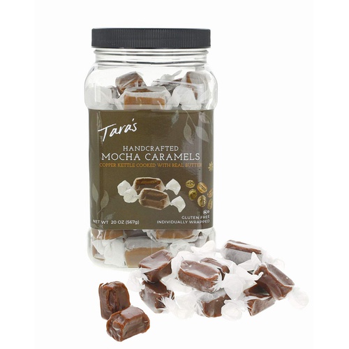  Taras All Natural Handcrafted Gourmet Mocha Caramel: Small Batch, Kettle Cooked, Creamy & Individually Wrapped - 20 Ounce