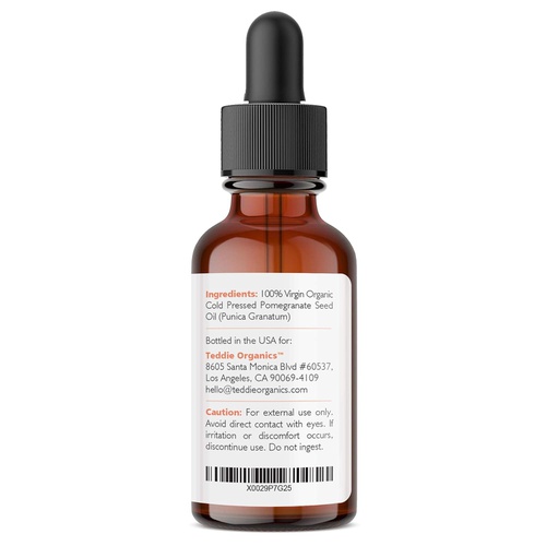  Teddie Organics Organic Pomegranate Seed Oil Cold Pressed Facial Oil, Nourishing for Hair