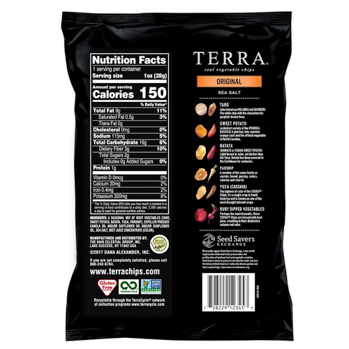  Terra Original Vegetable Chips with Sea Salt, 1 Oz (Pack of 24), black (12345)