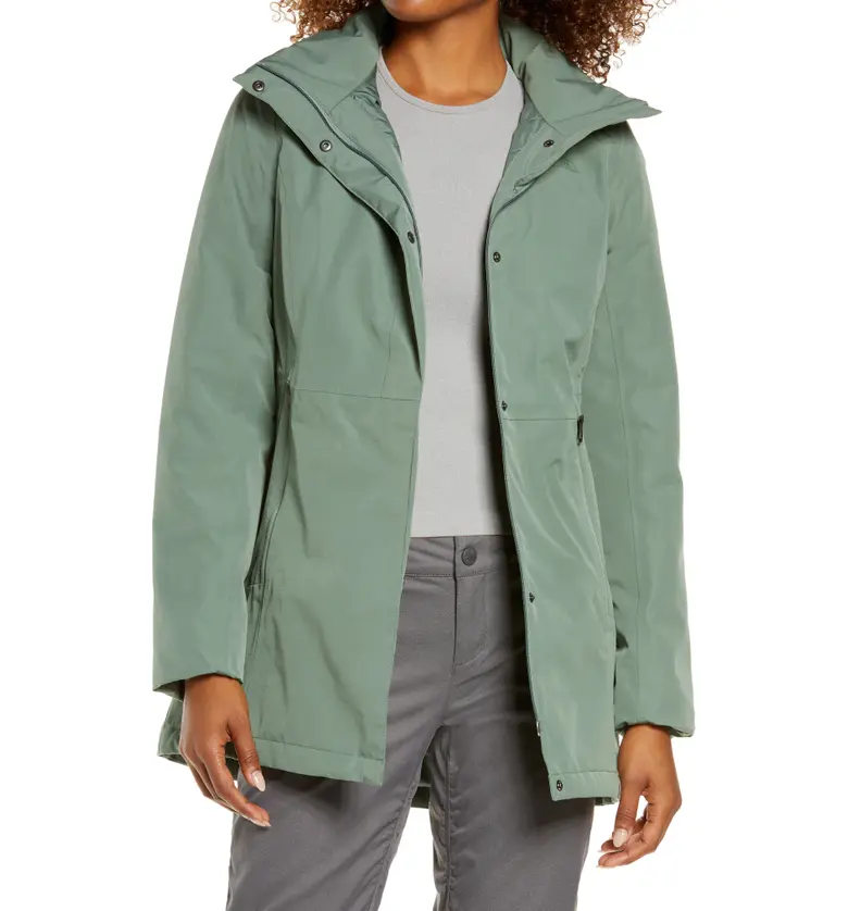 The North Face Ancha Hooded Waterproof Parka_LAUREL WREATH GREEN