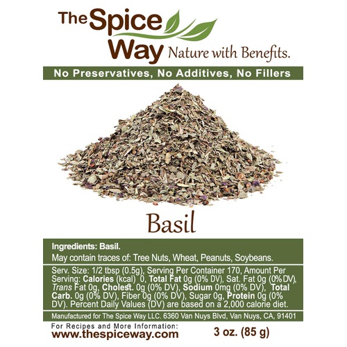  The Spice Way Basil Leaves - ( 3 oz ) pure dried basil leaf