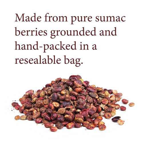  The Spice Way - Pure 100% Sumac, No Salt, no GMO, no Irradiation, Spice Seasoning Powder 4 oz (resealable bag) (Sumak)