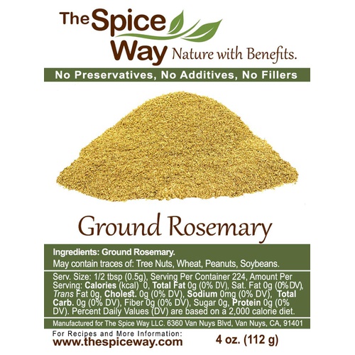  The Spice Way Ground Rosemary - rosemary powder ground pure from rosemary leaves - 4 oz resealable bag