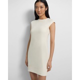 Theory Embroidered Shift Dress in Admiral Crepe