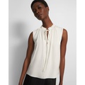 Theory Tie Neck Shell Top in Silk Georgette