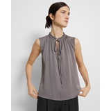 Theory Tie Neck Shell Top in Silk Georgette