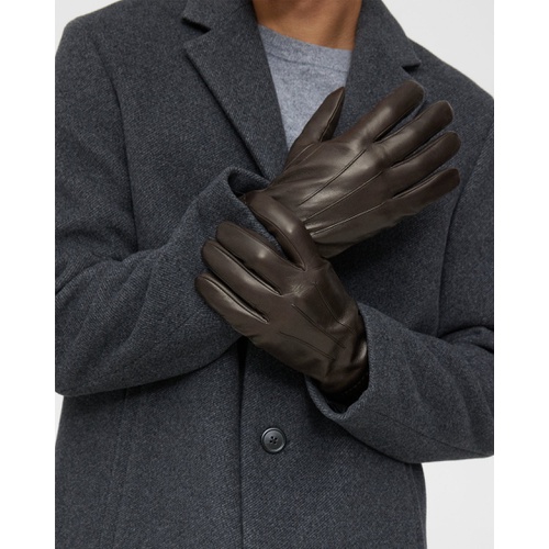 띠어리 Theory Ribbed Cuff Gloves in Leather
