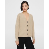 Theory V-Neck Cardigan in Brushed Wool